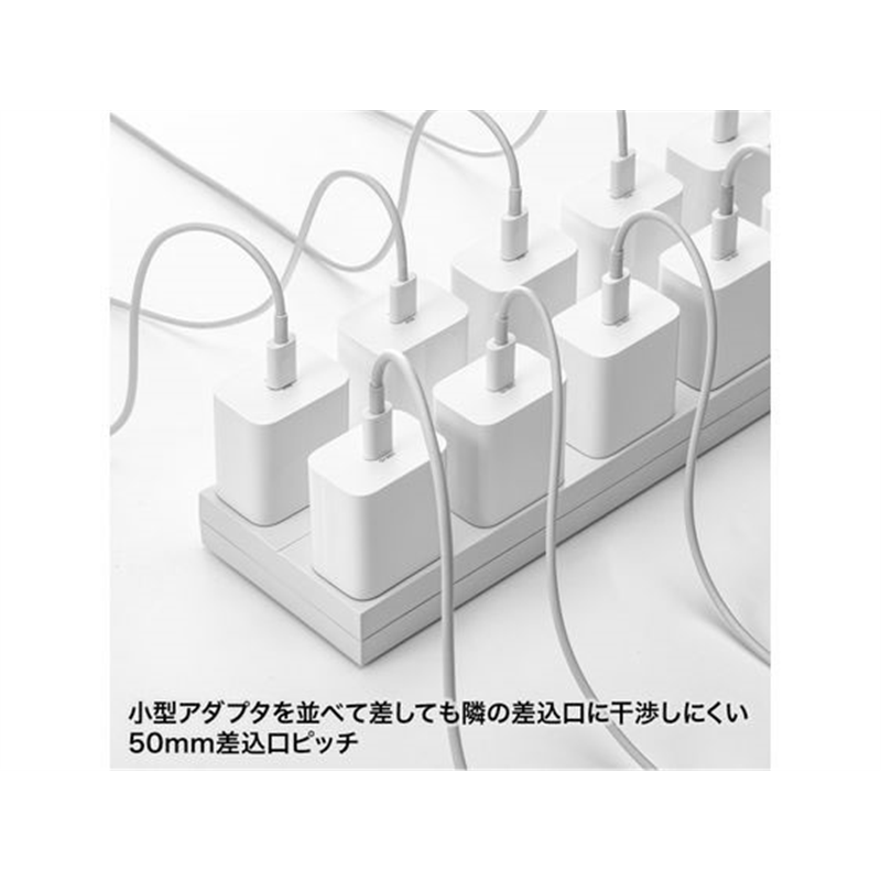 サンワサプライ 電源タップ 2P・12個口・5m TAP-2312-5W 1本（ご注文単位1本）【直送品】