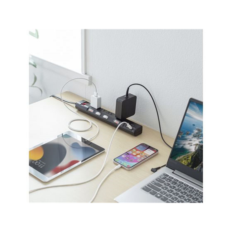 サンワサプライ 節電タップ 2P 4個口 2m ブラック TAP-B107UC-2BK 1個（ご注文単位1個）【直送品】