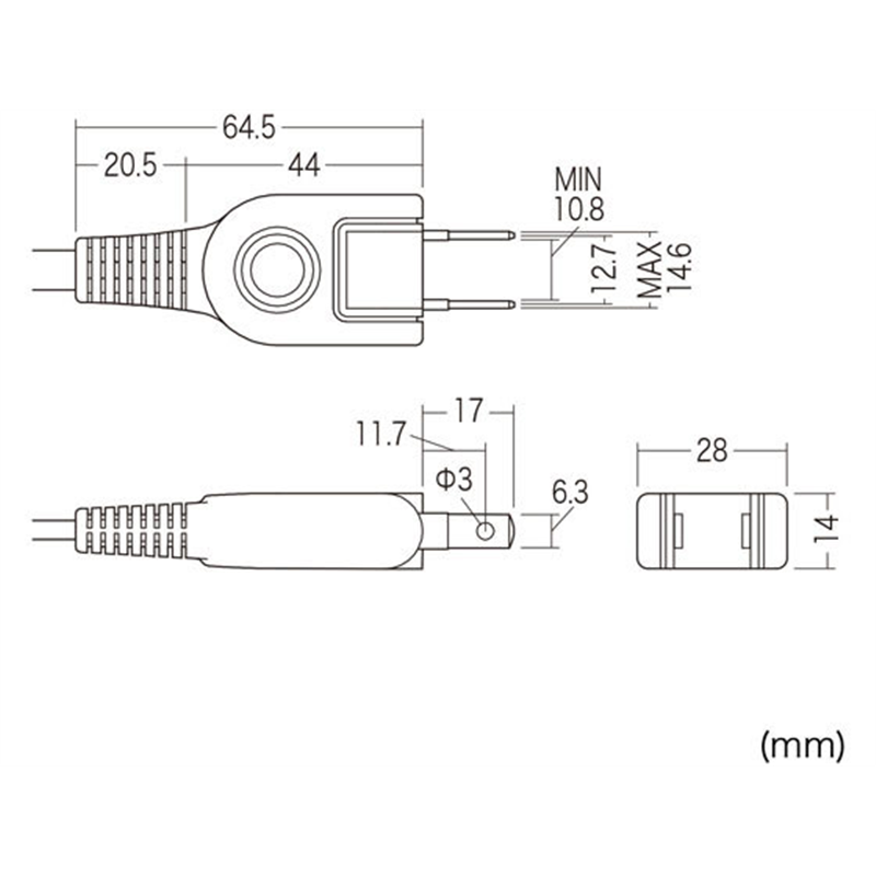 サンワサプライ 電源タップ 2P・3個口・3m TAP-3W3N 1本（ご注文単位1本）【直送品】