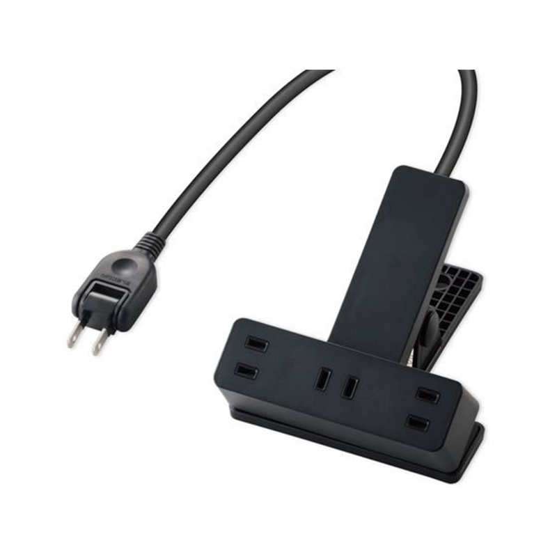 エレコム 延長コード 3個口 2.5m クリップタイプ T-KF03-2325BK 1個（ご注文単位1個）【直送品】