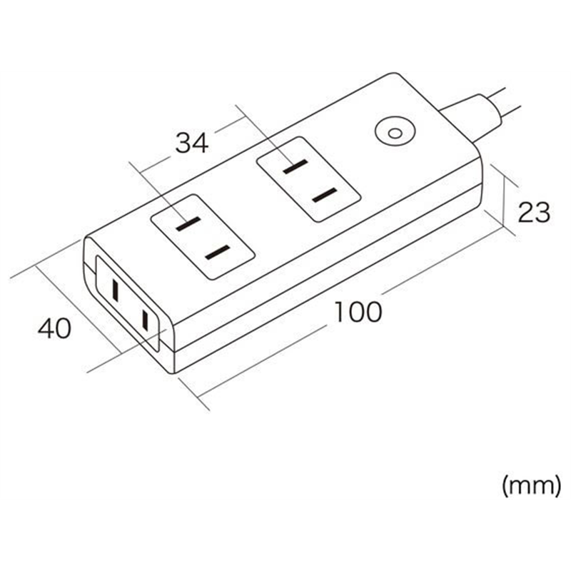 サンワサプライ 雷ガードタップ 2P 3個口 1m TAP-SP2113MG-1WN 1本（ご注文単位1本）【直送品】