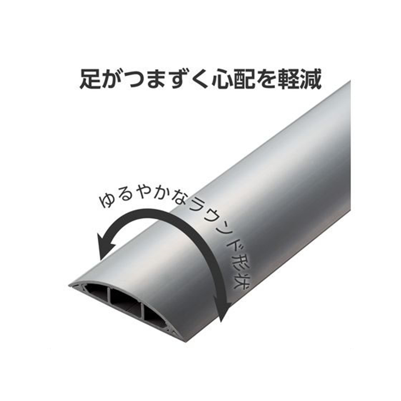 エレコム 配線カバー 床用(1m×78mm) グレー LD-GA1507MGY 1個(ご注文単位1個)【直送品】