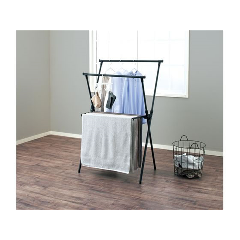 天馬 PORISH ブラック物干し 室内物干し X型 PSBK-04 1台(ご注文単位1台)【直送品】