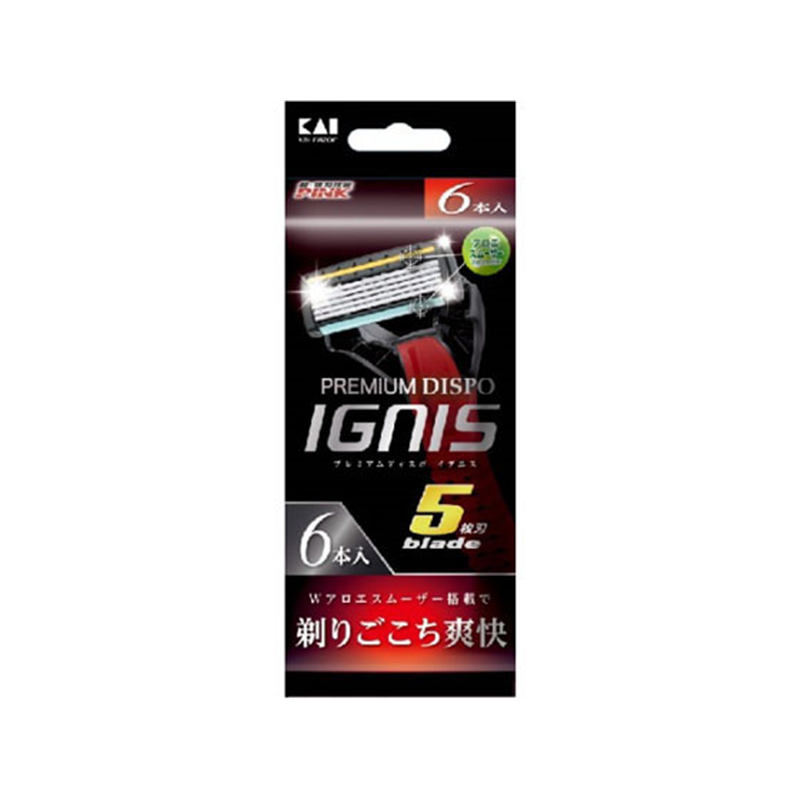 貝印 PREMIUM DISPO IGNIS 6P 1本（ご注文単位1本）【直送品】