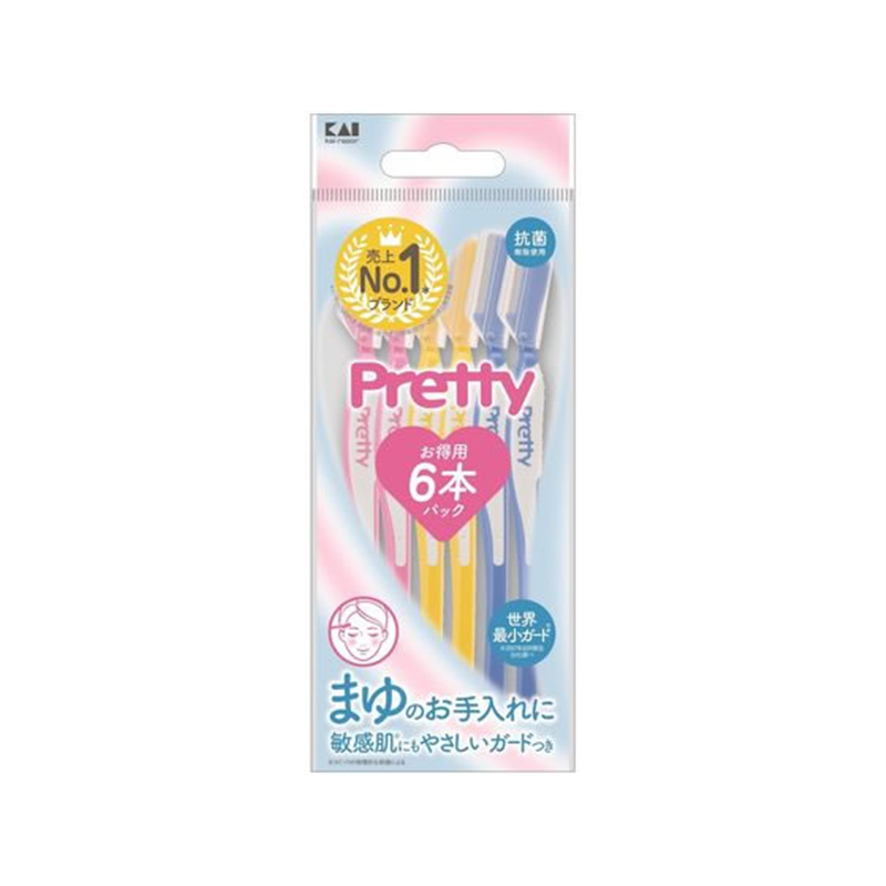 貝印 プリティー アイブロー 6本入 1パック（ご注文単位1パック）【直送品】