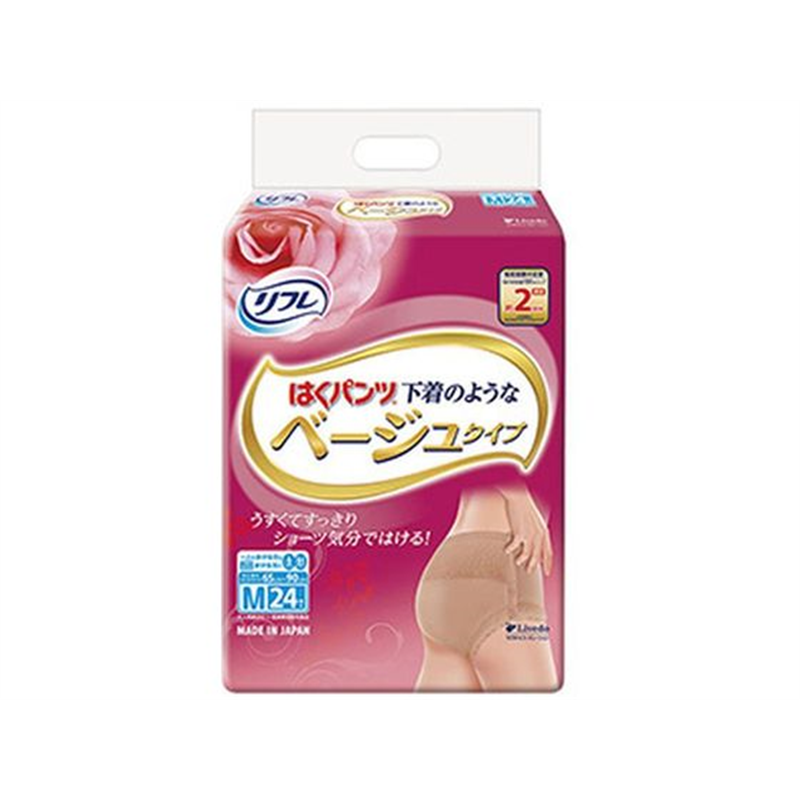 リブドゥコーポレーション リフレ はくパンツ ベージュタイプ M 24枚 1個（ご注文単位1個）【直送品】