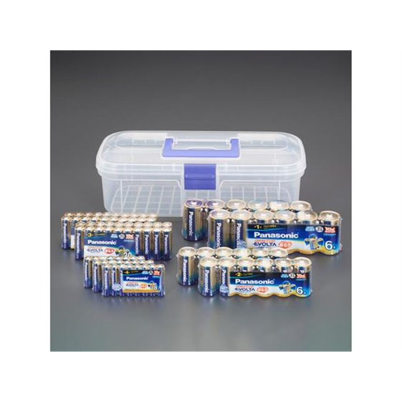 エスコ 乾電池セット・エボルタ 単1・単2・単3・単4 EA758YR-8 1セット（ご注文単位1セット）【直送品】