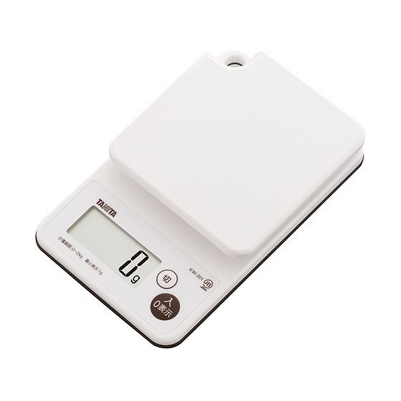タニタ デジタルクッキングスケール 2kg KW-201 WH ホワイト 1個（ご注文単位1個）【直送品】