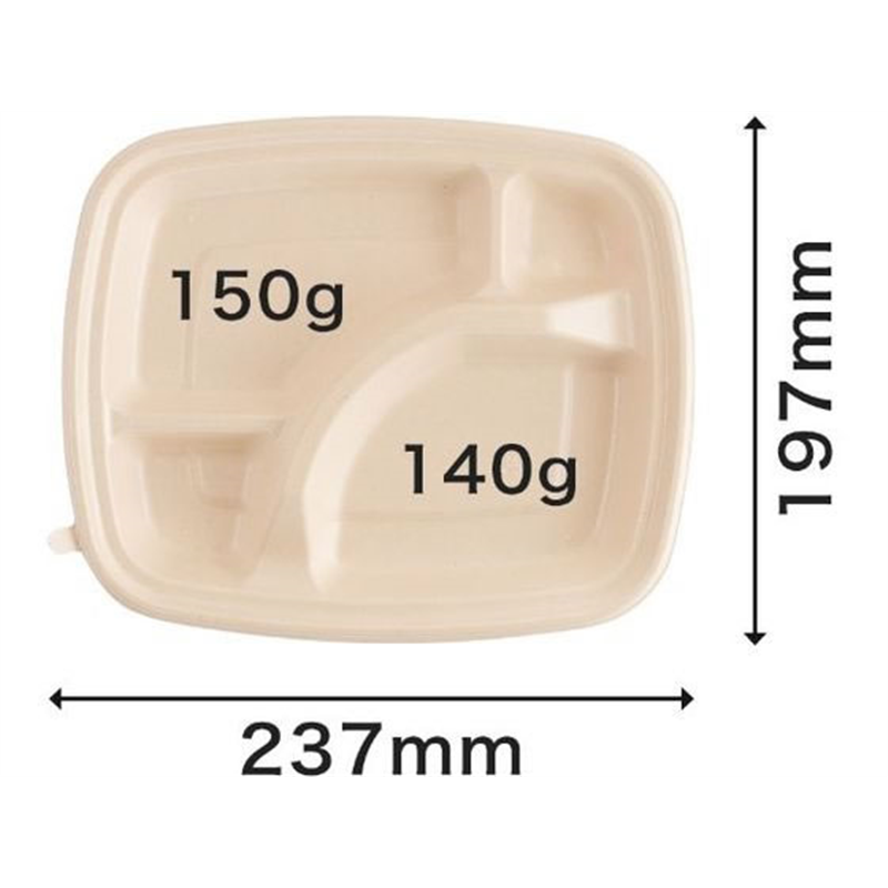 パックスタイル バガス容器 BB弁当 N24-20A ラミ 本体 50枚 1袋(ご注文単位1袋)【直送品】