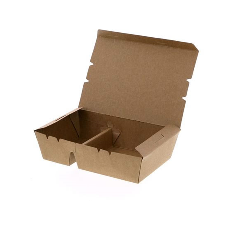 ヘイコー エコランチボックス 2仕切 クラフト 20枚 004409005 1パック（ご注文単位1パック）【直送品】