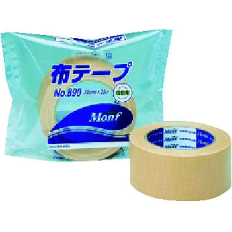 フルトー 布テープ NO890 黄土 50mm×25m NO89050X25 1巻（ご注文単位1巻）【直送品】