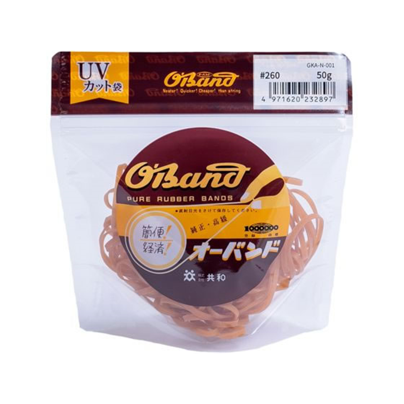 共和 輪ゴム オーバンド 透明袋 #260 アメ 50g GKA-N-001 1袋（ご注文単位1袋）【直送品】