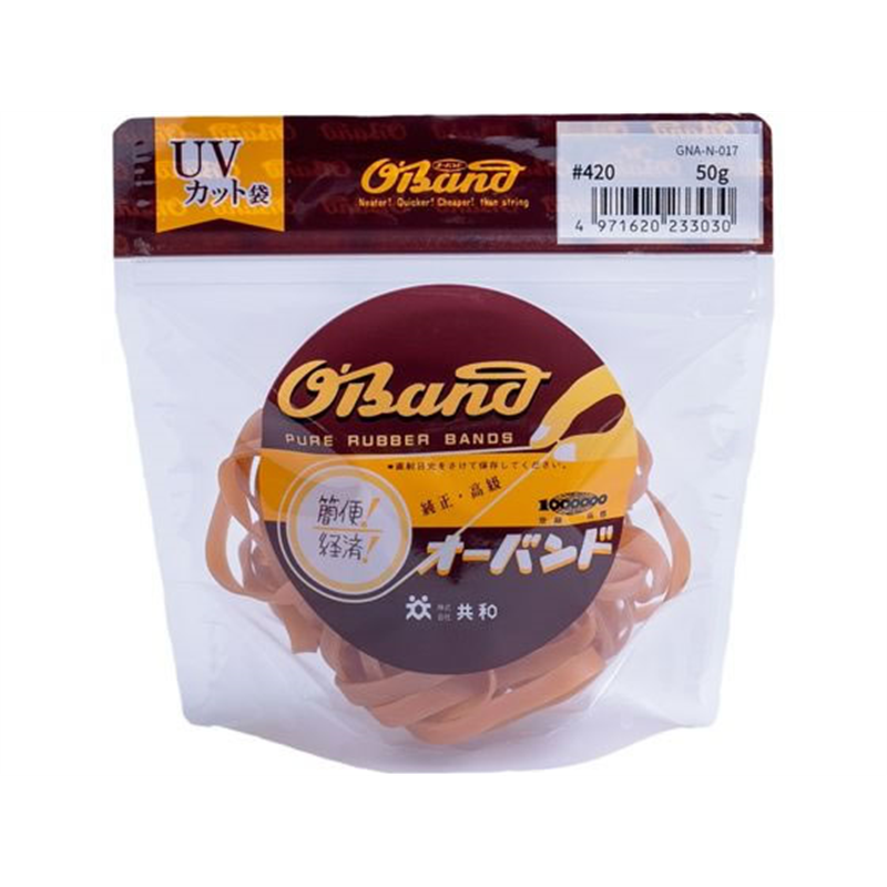 共和 輪ゴム オーバンド 透明袋 #420 アメ 50g GNA-N-017 1袋（ご注文単位1袋）【直送品】