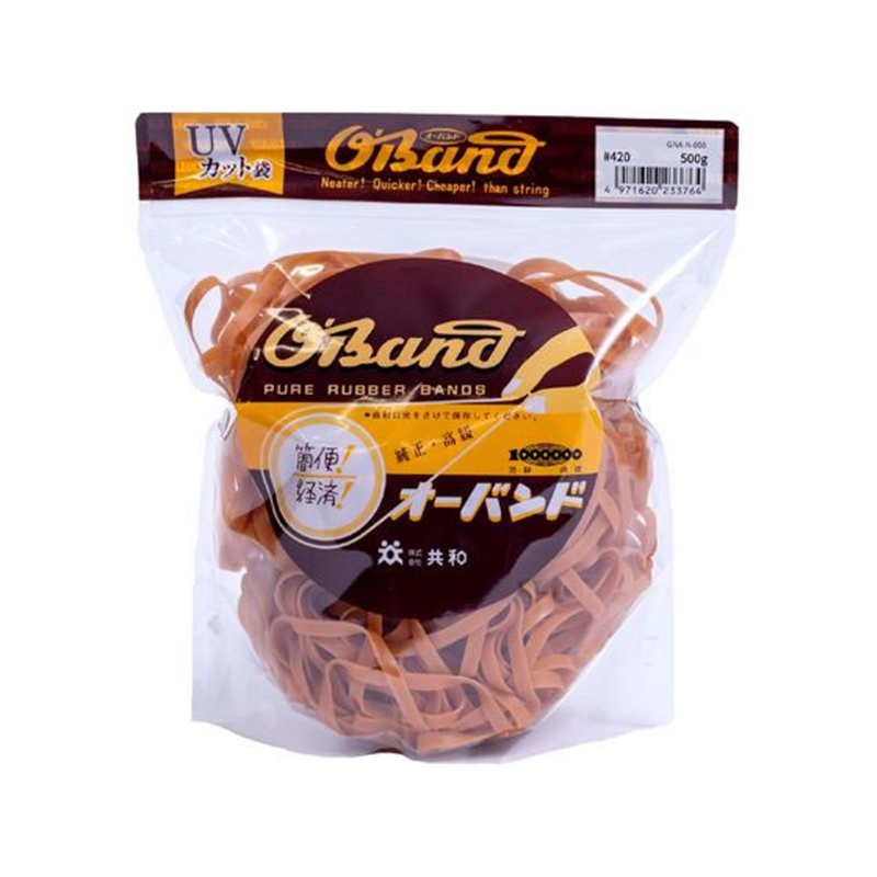 共和 輪ゴム オーバンド 透明袋 #420 アメ 500g GNA-N-008 1袋（ご注文単位1袋）【直送品】