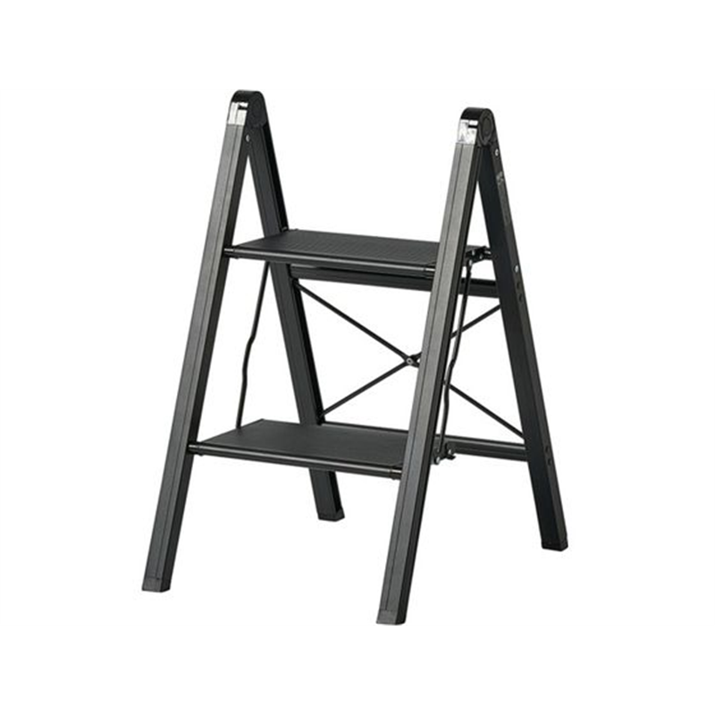 天馬 アルミ踏み台スリム2段 ブラック 812004235 1台(ご注文単位1台)【直送品】