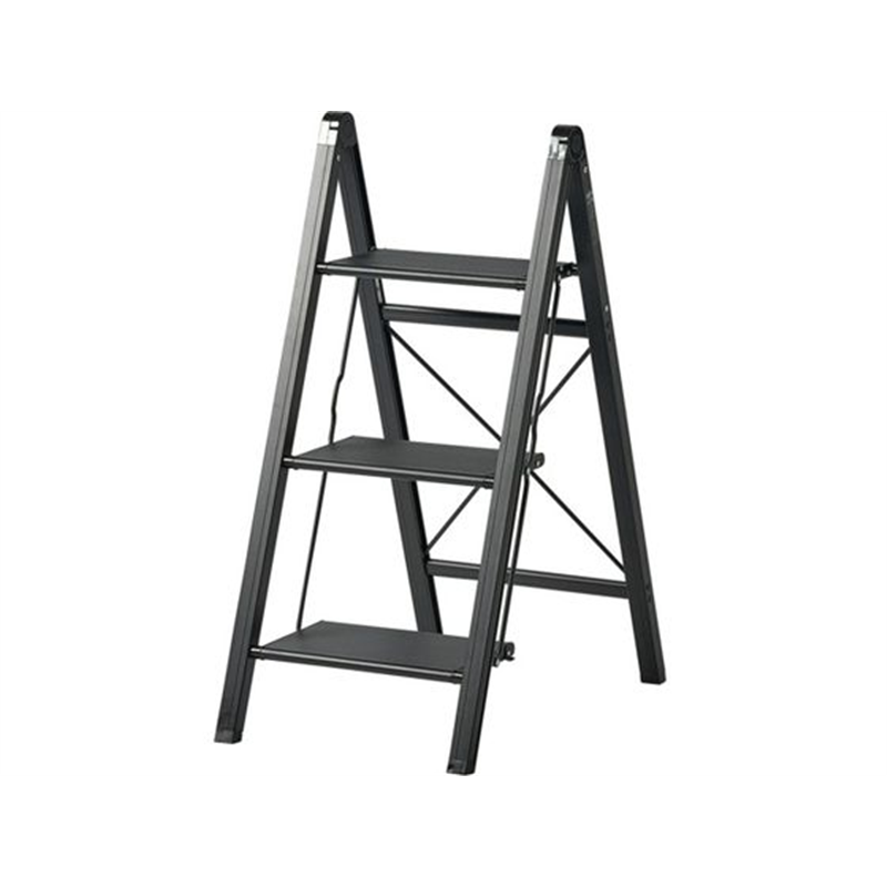 天馬 アルミ踏み台スリム3段 ブラック 812004237 1台(ご注文単位1台)【直送品】