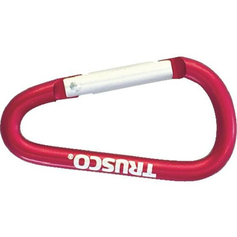 TRUSCO カラビナ 線径5mm×50mm D型 レッド TKN550R 1個（ご注文単位1個）【直送品】