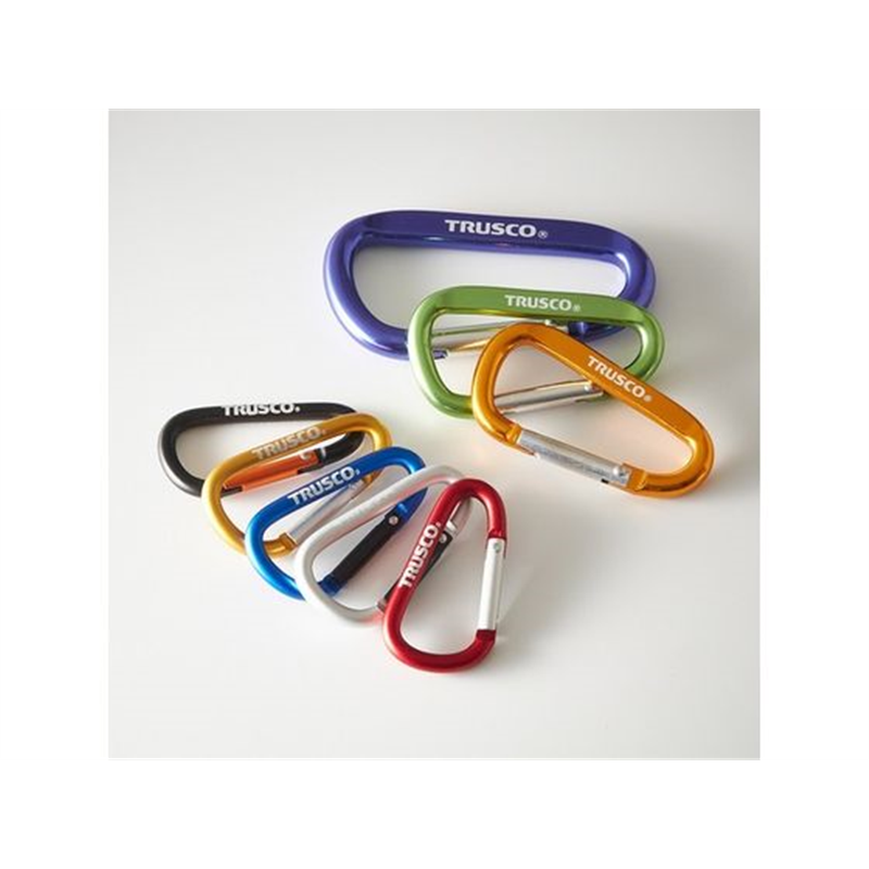 TRUSCO カラビナ 線径5mm×50mm D型 シルバー TKN550SV 1個（ご注文単位1個）【直送品】