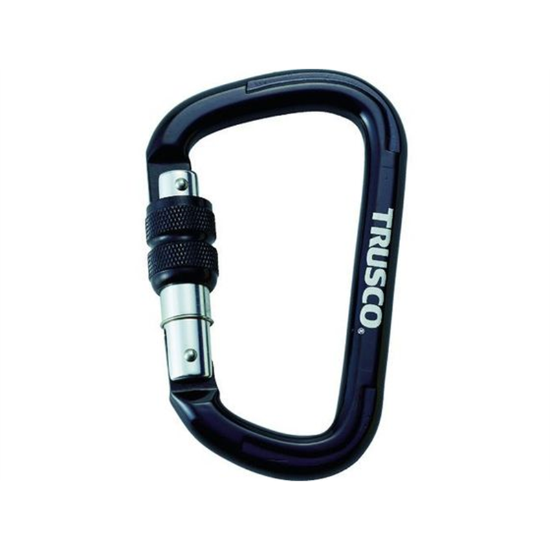 TRUSCO ネジロック付カラビナ 線径10.5 110 ブラック 1個（ご注文単位1個）【直送品】