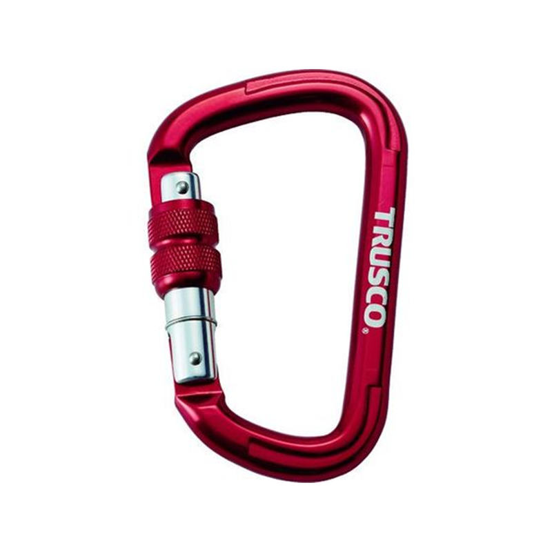 TRUSCO ネジロック付カラビナ 線径10.5 110 レッド TKNNL1111R 1個（ご注文単位1個）【直送品】