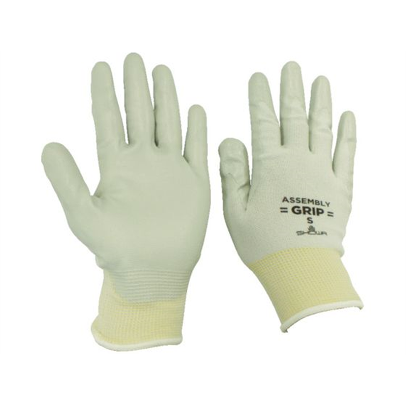 SHOWA ニトリルゴム背抜き手袋 No370組立グリップ グレー Sサイズ 1双（ご注文単位1双）【直送品】