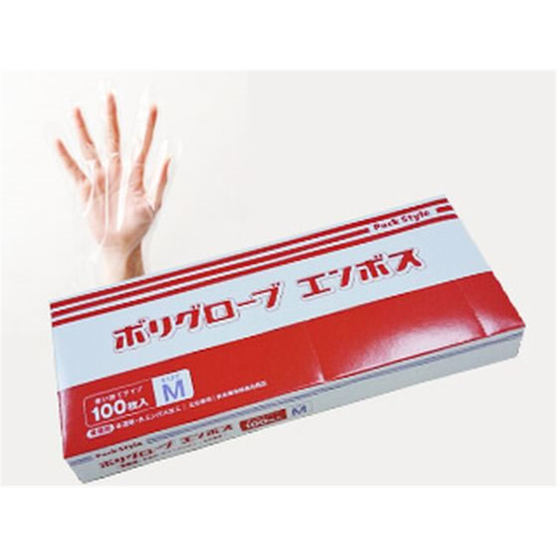 パックスタイル ポリ手袋 半透明 箱入 M 100枚 1箱（ご注文単位1箱）【直送品】