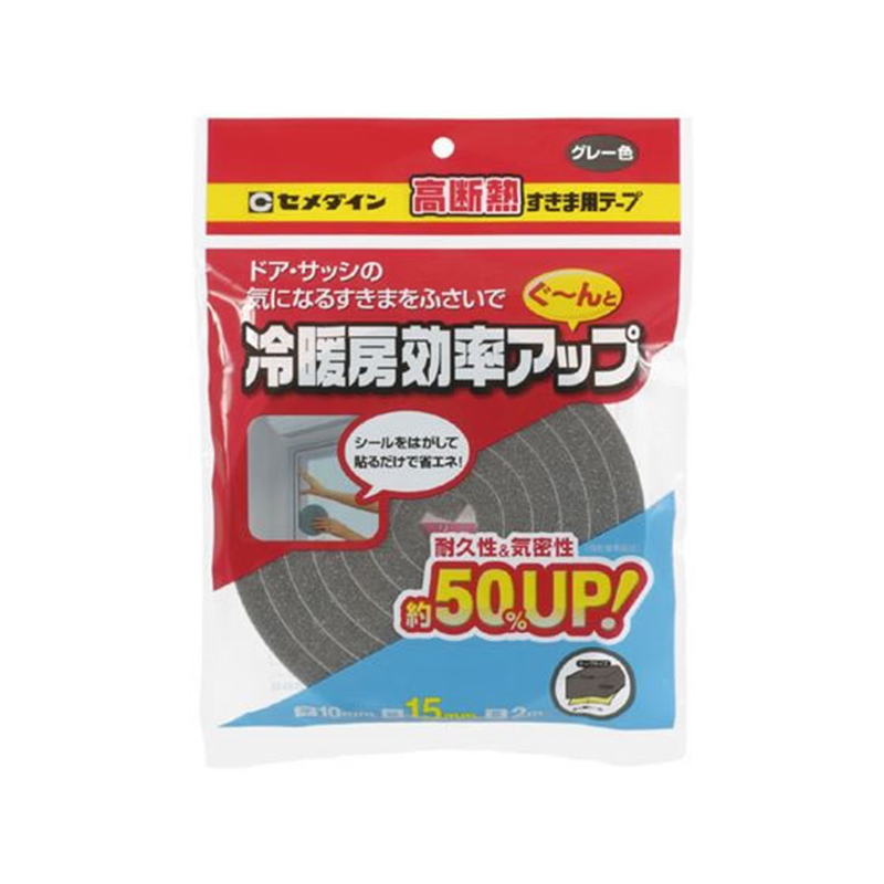 セメダイン 高断熱すきまテープグレー 15x2M TP-522 1個（ご注文単位1個）【直送品】