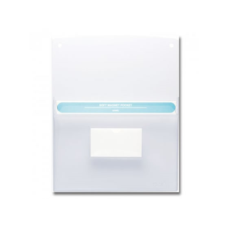 ソニック ソフトマグネットポケット A4 カードホルダー付  MP-5973-W 1個（ご注文単位1個）【直送品】