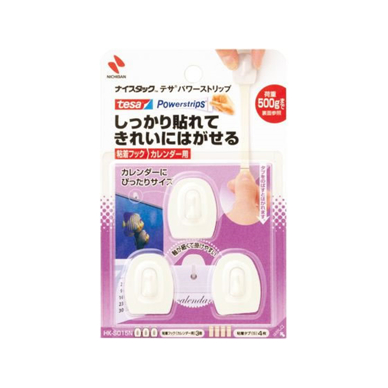 ニチバン ナイスタック 粘着フック 23×29mm 白 3個 HK-S015N 1パック（ご注文単位1パック）【直送品】