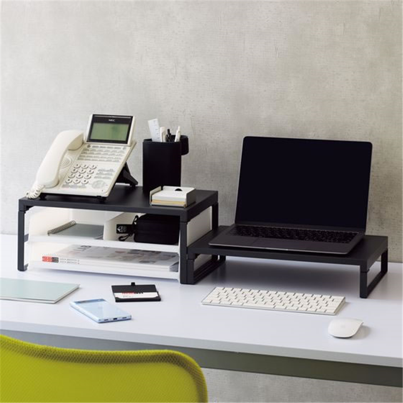 リヒトラブ 机上台 幅390mm ハイタイプ マットブラック A7331-124 1台（ご注文単位1台）【直送品】