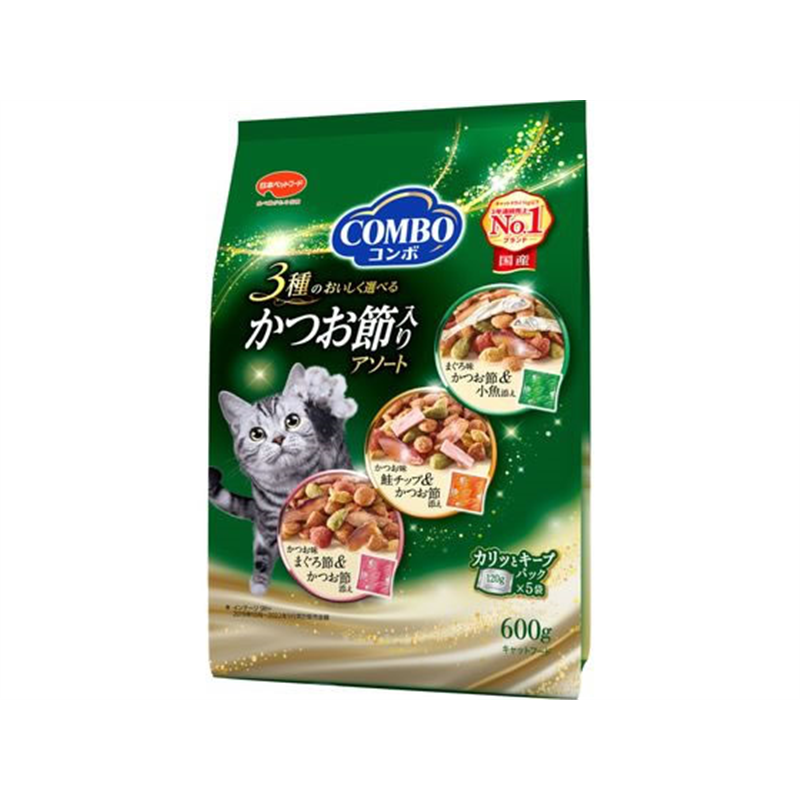 日本ペットフード コンボ キャット かつお節入りアソート 600g 1袋（ご注文単位1袋）【直送品】