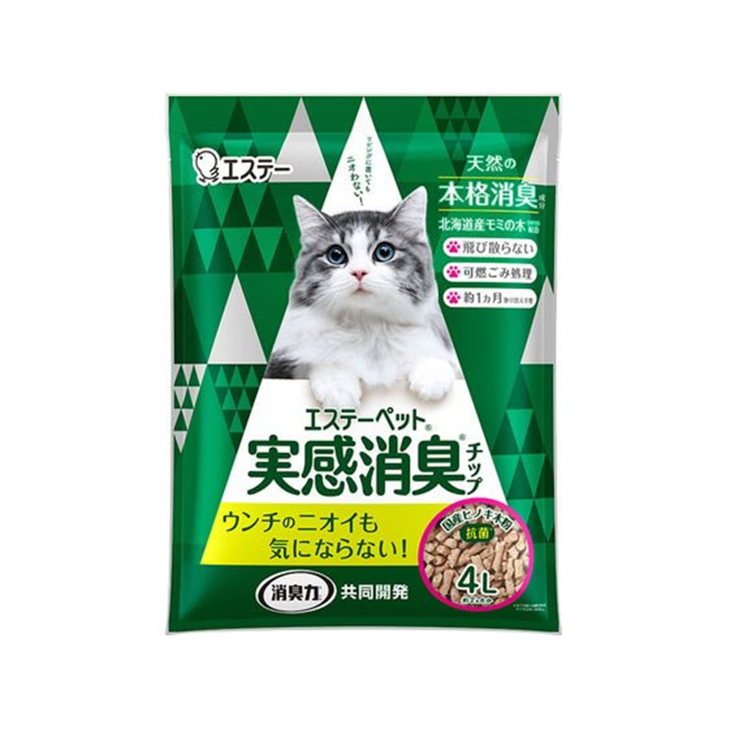 エステー 実感消臭チップ 猫用システムトイレ 4L 1個（ご注文単位1個）【直送品】