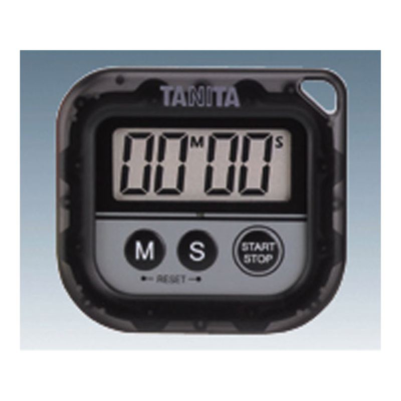 タニタ 丸洗いタイマー(100分計)ブラック TD-376N-BK 1個（ご注文単位1個）【直送品】