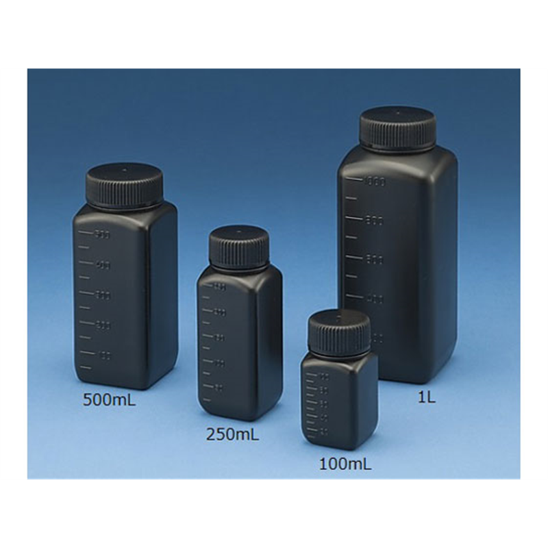 ニッコー Jボトル角型 広口 遮光 1L 1本（ご注文単位1本）【直送品】