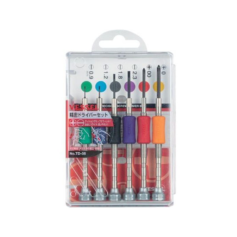 ベッセル 精密ドライバーセット TD‐56 6サイズ入り TD-56 1セット（ご注文単位1セット）【直送品】
