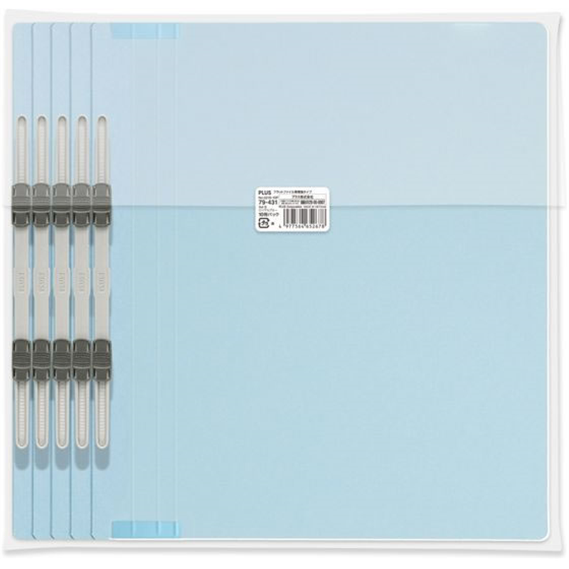 プラス フラットファイル 樹脂とじ具 A4-S ロイヤルブルー 10冊 NO.0 1パック（ご注文単位1パック）【直送品】
