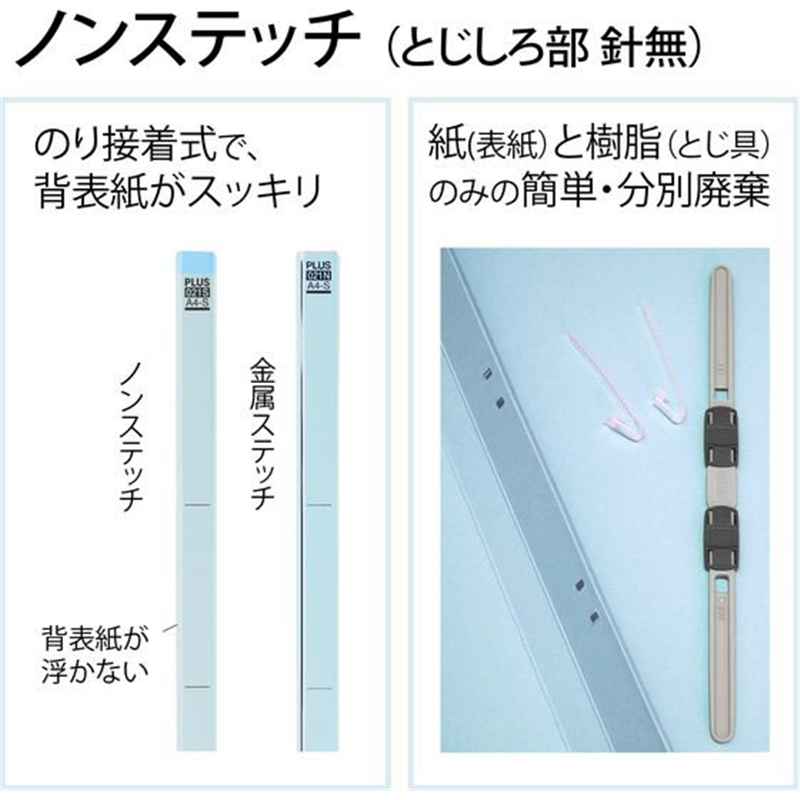 プラス フラットファイル 樹脂とじ具 A4-S ロイヤルブルー 10冊 NO.0 1パック（ご注文単位1パック）【直送品】
