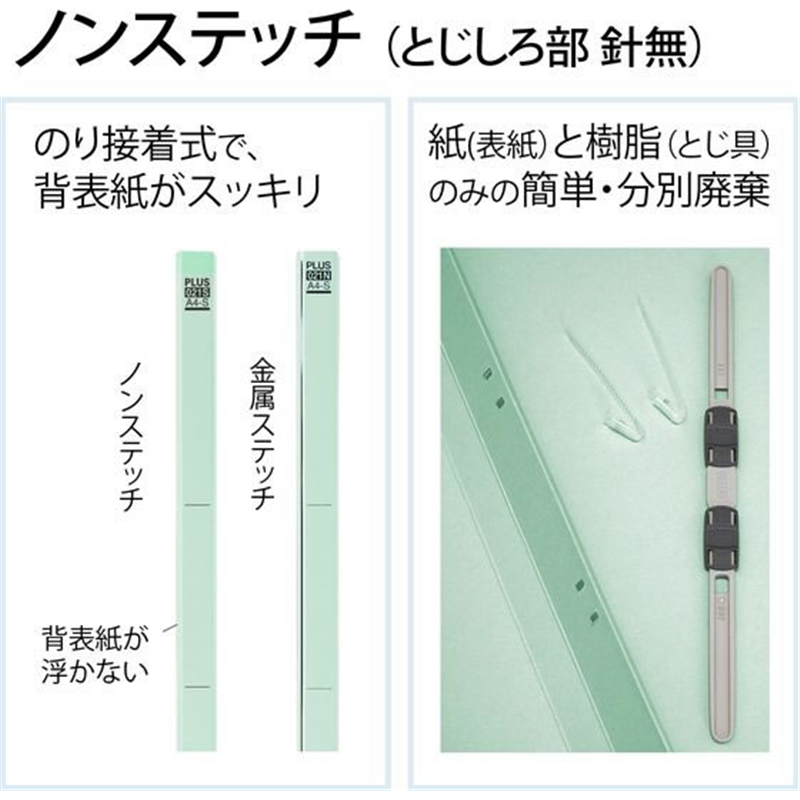 プラス フラットファイル 樹脂とじ具 10冊A4-Sブルー NO.021S／7 1パック（ご注文単位1パック）【直送品】