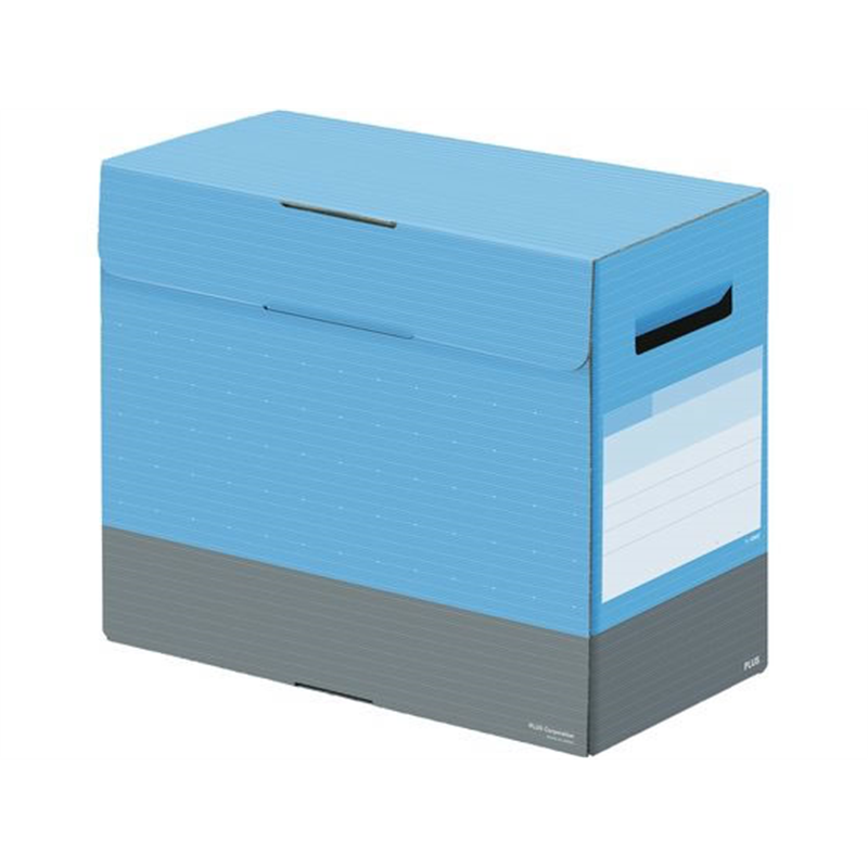 プラス デジャヴカラーズ ボックスファイル フタ付 スカイブルー FL-029B 1冊（ご注文単位1冊）【直送品】