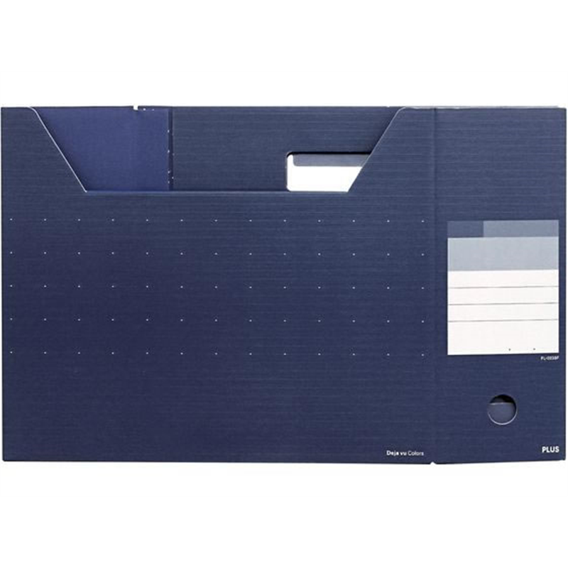 プラス デジャヴカラーズ ボックスファイル レギュラー ネイビー FL-023B 1冊（ご注文単位1冊）【直送品】