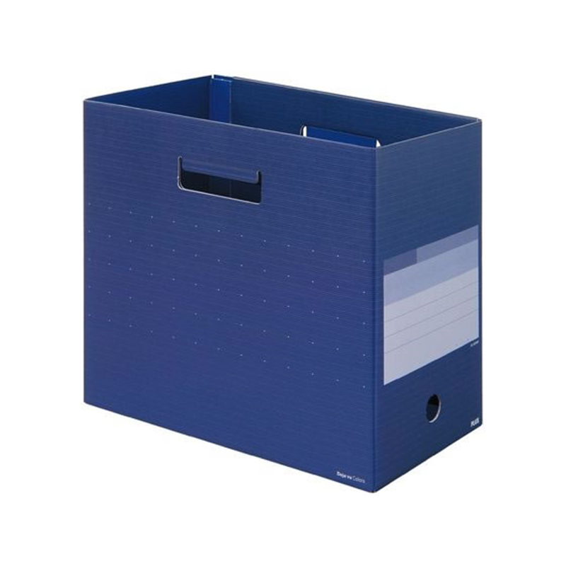 プラス デジャヴカラーズ ボックスファイル ワイド ネイビー FL-024BF 1冊（ご注文単位1冊）【直送品】
