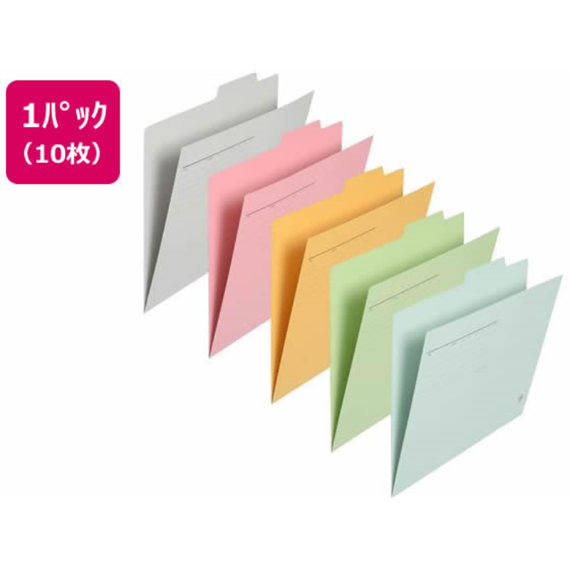 プラス 個別フォルダー A4-E 5色アソート 10枚 FL-061IF／87-1 1パック（ご注文単位1パック）【直送品】