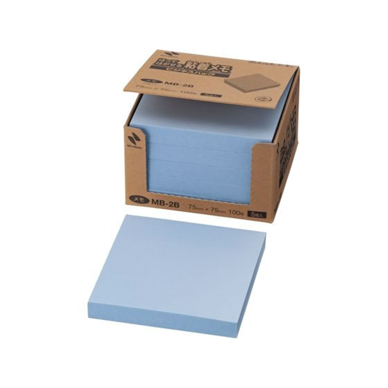 ニチバン ポイントメモ 再生紙 ビジネスパック 75×75mm ブルー 5 1箱（ご注文単位1箱）【直送品】