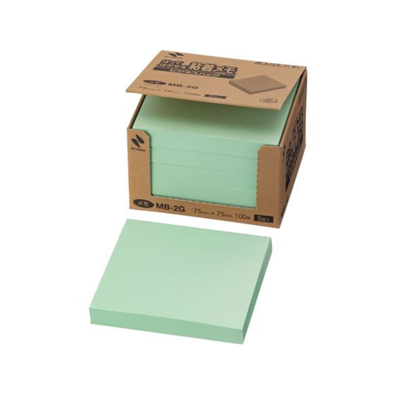 ニチバン ポイントメモ 再生紙 ビジネスパック 75×75mm グリーン 5 1箱（ご注文単位1箱）【直送品】