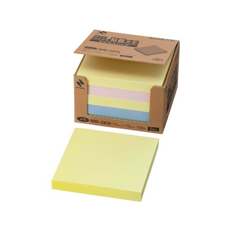 ニチバン ポイントメモ 再生紙 ビジネスパック 75×75 100枚×5冊 1個（ご注文単位1個）【直送品】