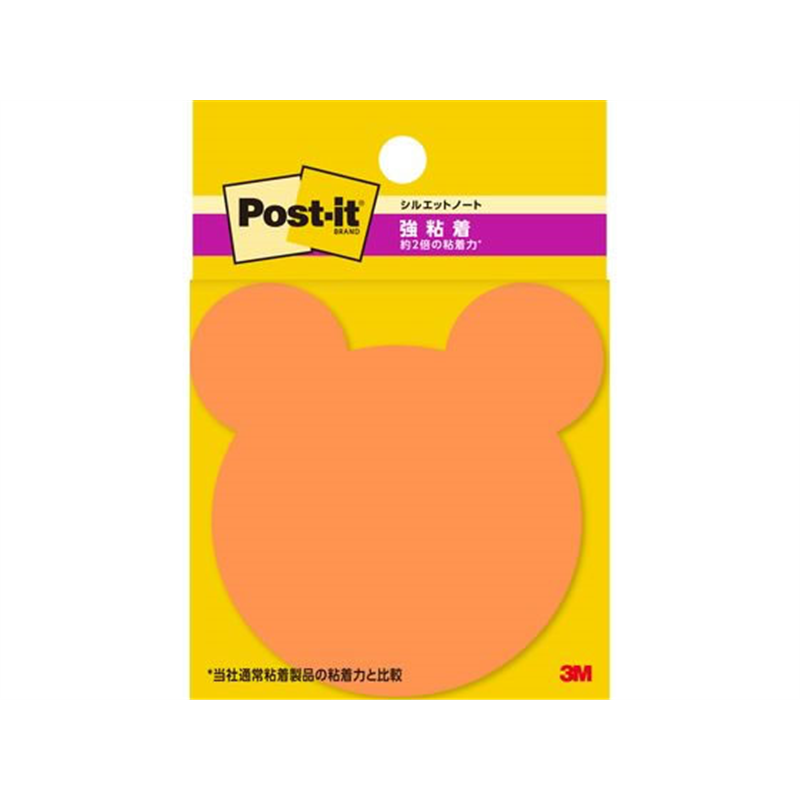 3M ポストイット ふせん 強粘着 クマ 69mm×69mm 3冊 SSS-BEU 1パック（ご注文単位1パック）【直送品】