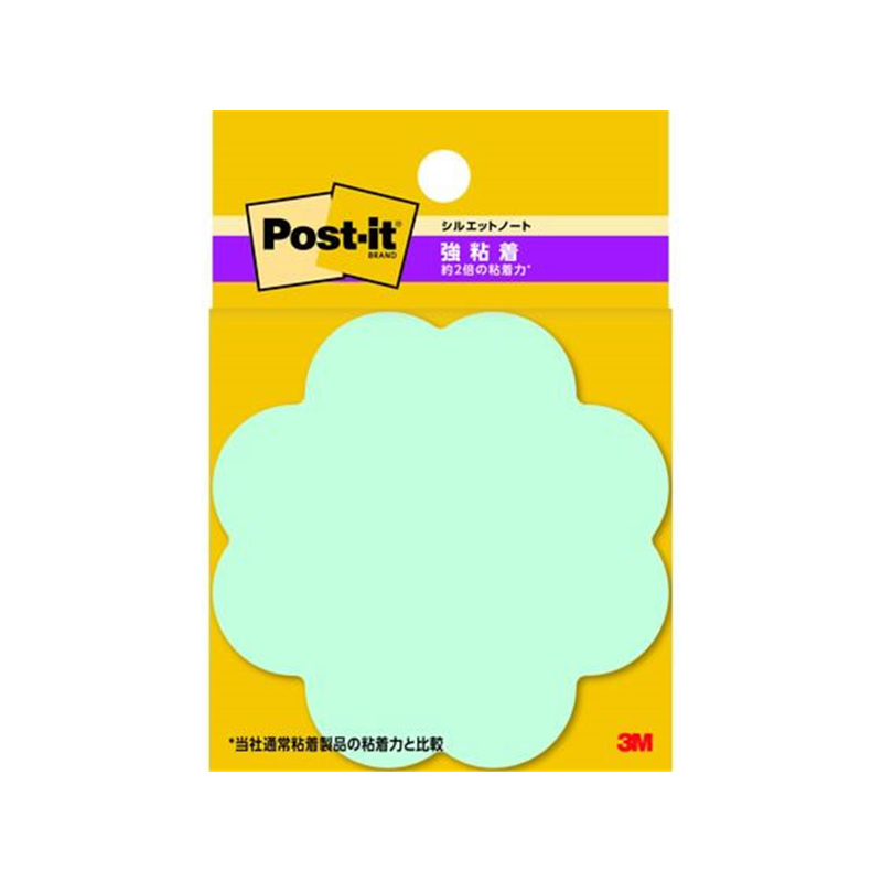 3M ポストイット ふせん 強粘着 フラワー 69mm×69mm 3冊 SSS-F 1パック（ご注文単位1パック）【直送品】