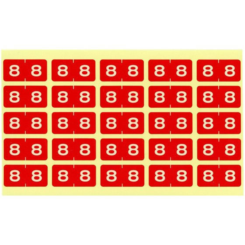リヒトラブ カラーナンバーラベル M 単番号「8」 HK7753-8 1袋（ご注文単位1袋）【直送品】