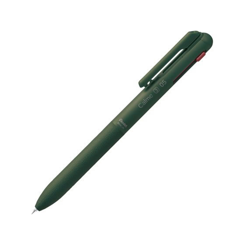 ぺんてる Calme カルム 3色 0.5mm ダークグリーン軸 BXAC35D2 1本（ご注文単位1本）【直送品】