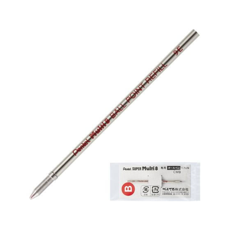 ぺんてる マルチ8専用替芯 ボールペン替芯 赤 CMB-B 1本（ご注文単位1本）【直送品】